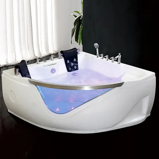 Tipo contemporâneo banheira de acrílico transparente com forma de coração para 2 pessoas