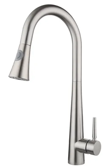 Chrome Spring Pull Type Hot and Cold Copper Kitchen Faucet
