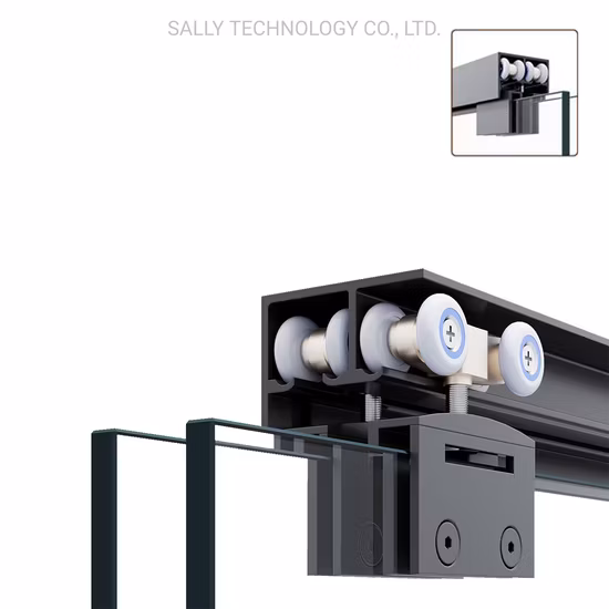 Sally 58.5-60"W*72"H Double Sliding Shower Doors Tempered Glass Matt-Black Framed Shower Door