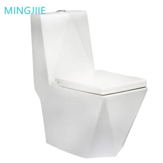 Louças sanitárias banheiro branco cerâmica vaso sanitário formato de diamante montado no chão banheiros de uma peça
